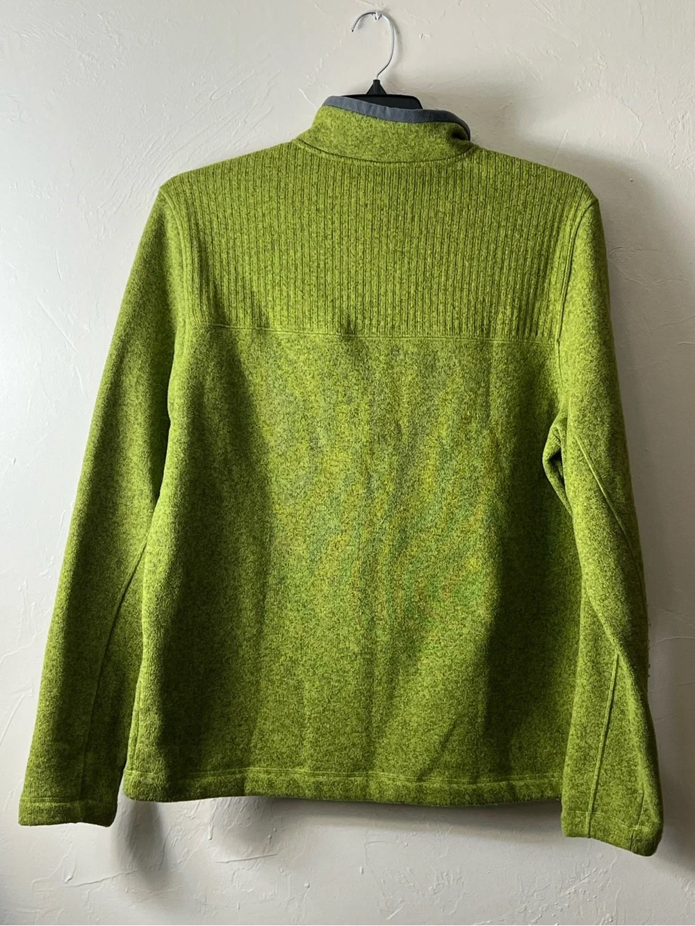 Koppen Mens Fleece Pullover Sweater Size L Green Quarter Zip